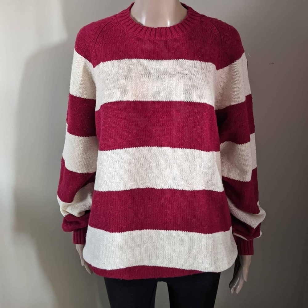 New Vintage Christopher Rand Knit Striped Sweater, Size Medium